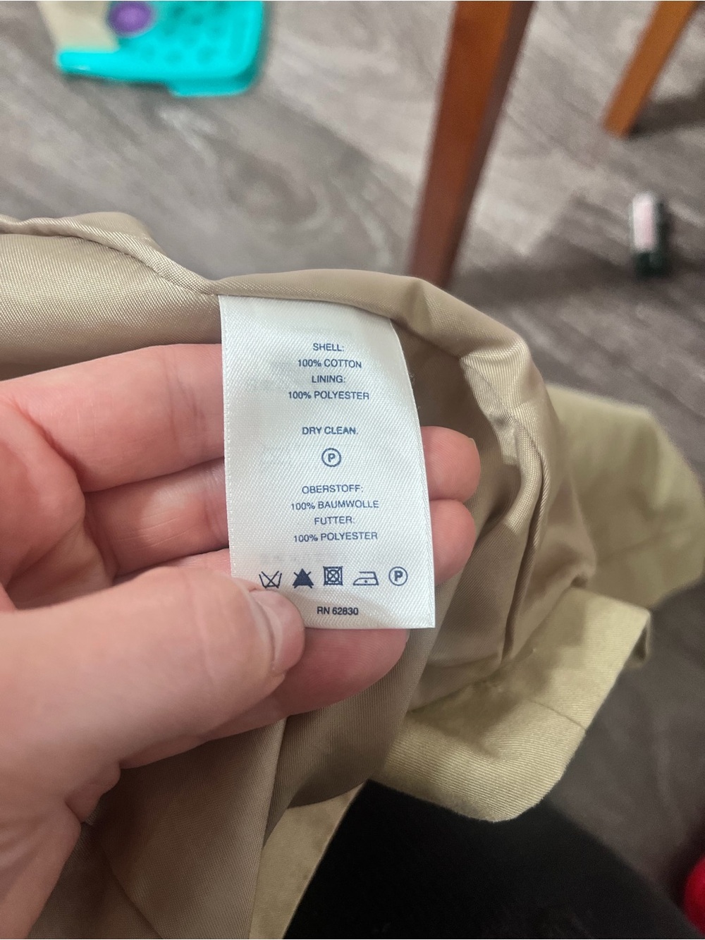Lands' End Beige Double-Breasted Trench Coat - Picture 6 of 6